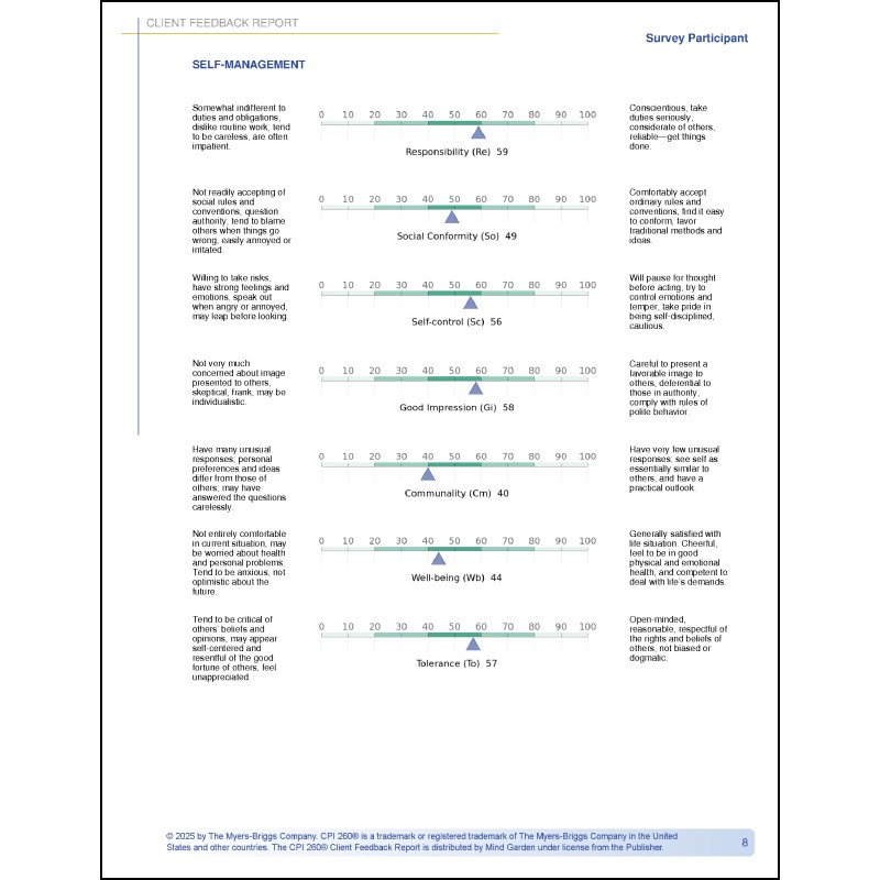 Individual Report: Client Feedback Report (CFR)